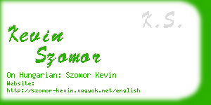 kevin szomor business card